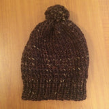 Brown Slouchy Pom Pom Beanie