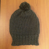 Dark Green Slouchy Pom Pom Beanie